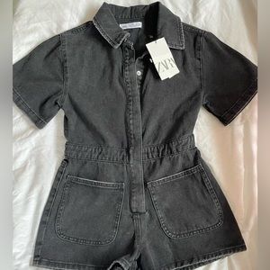 Beautiful black girls jean romper.